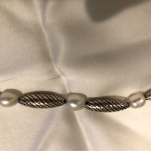 BRIGHTON silver and pearl bracelet 8”
